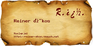 Reiner Ákos névjegykártya